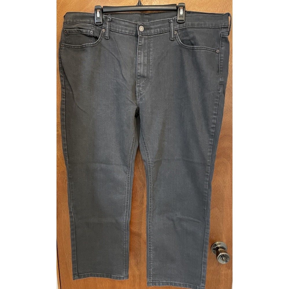 Levi's Men Jeans 42x28 (Tag 44x30) Gray 541 Athletic Fit Stretch Straight Leg
